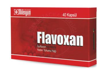 FLAVOXAN IZOFLAVON KETEN TOHUMU YAGI ICEREN TAKVIYE EDICI GIDA  40 kapsül