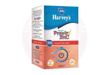 NURSE HARVEYS PREVIN ZNC TABLET GOZOTU EKSTRESI, PELINOTU EKSTRESI, C VITAMINI VE CINKO ICEREN TAKVIYE EDICI GIDA  30 tablet