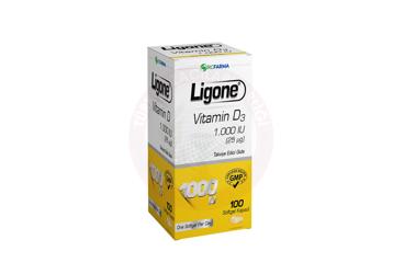 LIGONE VITAMIN D3 TAKVIYE EDICI GIDA KAPSUL 1000 IU 100 kapsül