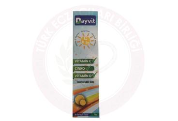 DAYVIT VITAMIN C, CINKO, VITAMIN D ICEREN TAKVIYE EDICI GIDA EFERVESAN TABLET  20 tablet