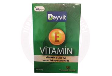 DAYVIT E VITAMINI ICEREN TAKVIYE EDICI GIDA 200 IU 30 kapsül