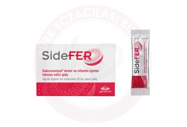 SIDEFER SUKROZOMIYAL DEMIR VE VITAMIN ICEREN TAKVIYE EDICI GIDA  20x14 mg saşe