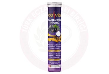 COSVIA SAMBUCUS NIGRA EFERVESAN TABLET KARAMURVER EKSTRESI, C VITAMINI, PROPOLIS, CINKO ICEREN TAKVIYE EDICI GIDA  20 tablet