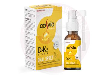 COSVIA VITAMIN D3K2 ORAL SPREY, VITAMIN D3 VE VITAMIN K2 (MENAQUINONE-7) ICEREN TAKVIYE EDICI GIDA  20 ml şişe