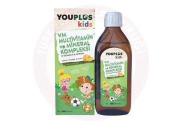 YOUPLUS KIDS MULTIVITAMIN VE MINERAL KOMPLEKSI SURUP  150 ml