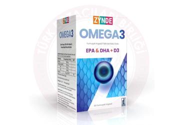 ZYNDE OMEGA 3 VE D3 VITAMINI ICEREN TAKVIYE EDICI GIDA YUMUSAK KAPSUL  60 kapsül