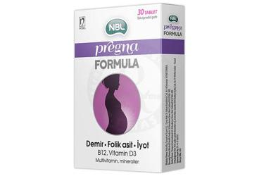 NBL PREGNA FORMULA DEMIR FOLIK ASIT IYOT B12 VITAMIN D3 ICEREN TABLET  30 tablet