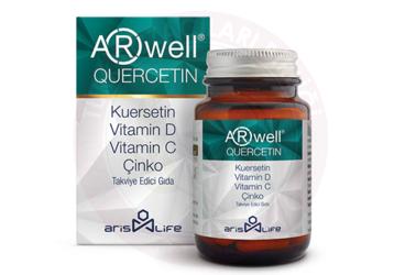 ARWELL QUERCETIN KUERSETIN, VITAMIN D, VITAMIN C VE CINKO ICEREN TAKVIYE EDICI GIDA  30 tablet