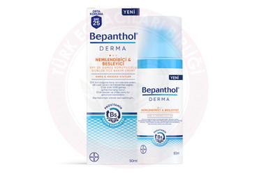 BEPANTHOL DERMA NEMLENDIRICI VE BESLEYICI SPF25 GUNES KORUYUCULU GUNLUK YUZ BAKIM KREMI  50 ml şişe