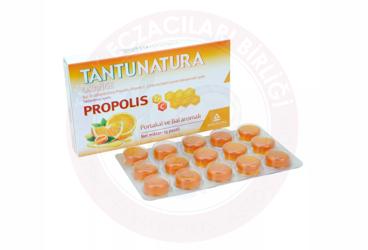 TANTUNATURA ORANGE BAL ILE TATLANDIRILMIS PROPOLIS, VITAMIN C, CINKO VE HATMI ICEREN TAKVIYE EDICI GIDA  15 pastil