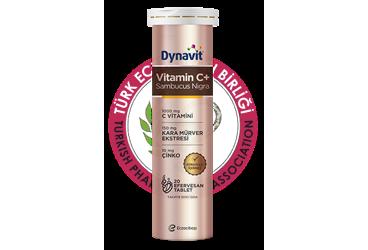 DYNAVIT VITAMIN C + SAMBUCUS NIGRA C VITAMINI, KARA MURVER EKSTRESI, CINKO ICEREN TAKVIYE EDICI GIDA  20 tablet