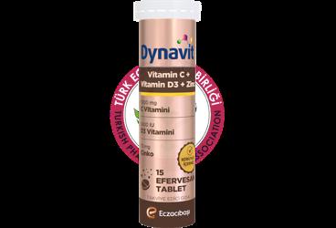 DYNAVIT VITAMIN C, VITAMIN D VE CINKO ICEREN TAKVIYE EDICI GIDA EFERVESAN TABLET  15 tablet