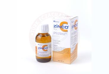 ZINCO-C VITAMIN VE MINERAL ICEREN SIVI TAKVIYE EDICI GIDA  100 ml şişe