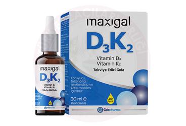MAXIGAL VITAMIN D, VITAMIN K DAMLA TAKVIYE EDICI GIDA  20 ml şişe
