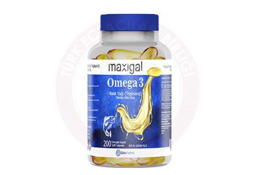 MAXIGAL OMEGA 3, BALIK YAGI (TRIGLISERID) ICEREN TAKVIYE EDICI GIDA  200 kapsül