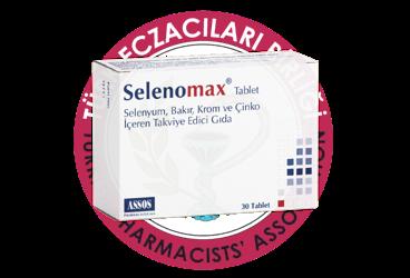 SELENOMAX TABLET SELENYUM, BAKIR, KROM VE CINKO ICEREN TAKVIYE EDICI GIDA  30 tablet