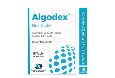 ALGODEX PLUS TABLET BROMELAIN VE MSM ICEREN TAKVIYE EDICI GIDA  10 tablet
