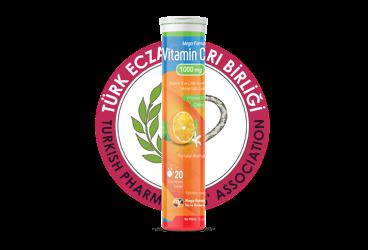 MEGA FARMA VITAMIN C EFERVESAN TABLET VITAMIN C, VITAMIN D VE CINKO ICEREN PORTAKAL AROMALI TAKVIYE EDICI GIDA  20 tablet