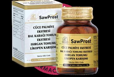 SAWPROST CUCE PALMIYE EKSTRESI BAL KABAGI TOHUMU EKSTRESI ISIRGAN TOHUMU LIKOPEN ICEREN TABLET  30 tablet