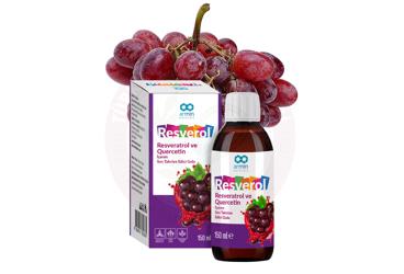 RESVEROL RESVERATROL VE QUERCETIN ICEREN SIVI TAKVIYE EDICI GIDA  150 ml şişe
