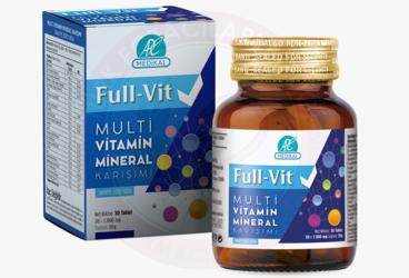 FULL-VIT MULTI VITAMIN-MINERAL KARISIMI TAKVIYE EDICI GIDA  30 tablet