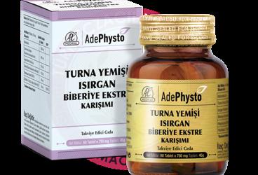 ADE PHYSTO TURNA YEMISI ISIRGAN BIBERIYE EKSTRE KARISIMI TAKVIYE EDICI GIDA  60 tablet