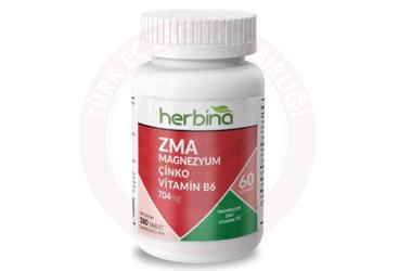 HERBINA ZMA MAGNEZYUM, CINKO, VITAMIN B6 ICEREN TAKVIYE EDICI GIDA 704 mg 180 tablet
