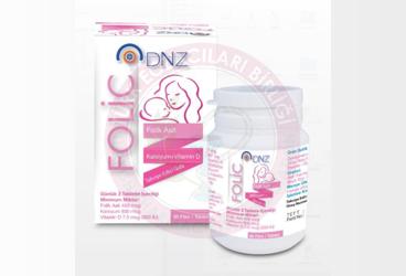 DNZ FOLIC FOLIK ASIT, KALSIYUM, VITAMIN D ICEREN TAKVIYE EDICI GIDA  90 tablet