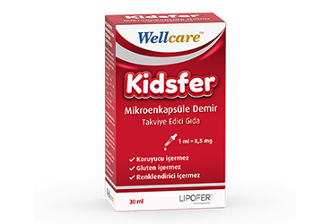 WELLCARE KIDSFER MIKROENKAPSULE DEMIR TAKVIYE EDICI GIDA  30 ml şişe