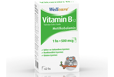 WELLCARE VITAMIN B12 (METILKOBALAMIN) ICEREN TAKVIYE EDICI GIDA 500 mcg 5 ml şişe