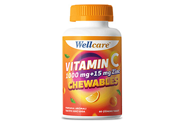 WELLCARE VITAMIN C ICEREN PORTAKAL AROMALI TAKVIYE EDICI GIDA  60 tablet
