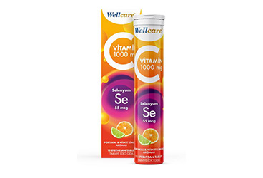 WELLCARE VITAMIN C+SELENYUM ICEREN TAKVIYE EDICI GIDA  15 tablet