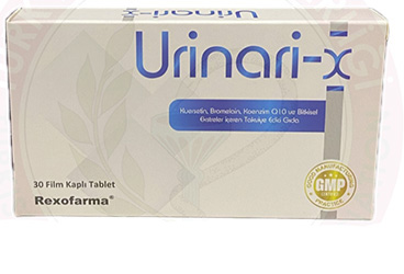 URINARI-X KUERSETIN, BROMELAIN, KOENZIM Q10 VE BITKISEL EKSTRELER ICEREN TAKVIYE EDICI GIDA TABLET  30 tablet