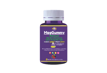 MAGGUMMY Magnezyum,B12,D3 ve K2 içeren  60 Böğürtlen Aromalı Çiğnenebilir Jel Form