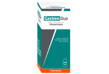 GASTREN DUO 600 MG+ 70 MG + 150 MG/5 ML 240 ML SUSPANSIYON (240 ML)