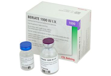 BERIATE 1000 IU IV ENJEKSIYONLUK / INFUZYONLUK LIYOFILIZE TOZ VE COZUCUSU