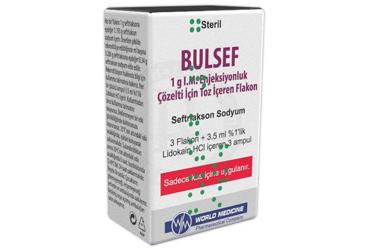 BULSEF 1 G I.M. ENJEKSIYONLUK COZELTI ICIN TOZ ICEREN FLAKON (3 FLAKON + 3 AMPUL)
