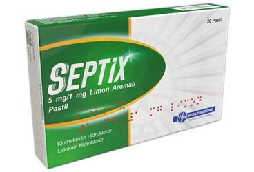 SEPTIX 5 MG/1 MG LIMON AROMALI PASTIL (20 PASTIL)