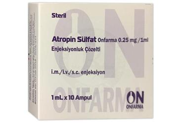 ATROPIN SULFAT ONFARMA 0,25 MG / 1 ML ENJEKSIYONLUK COZELTI (10 AMPUL)