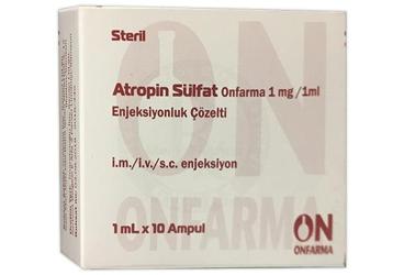 ATROPIN SULFAT ONFARMA 1 MG / 1 ML ENJEKSIYONLUK COZELTI           (10 AMPUL )