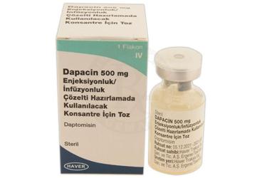 DAPACIN 500 MG ENJEKSIYONLUK/INFUZYONLUK COZELTI HAZIRLAMADA KULLANILACAK KONSANTRE ICIN TOZ