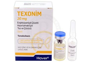 TEXONIM 20 MG ENJEKSIYONLUK COZELTI HAZIRLAMAK IÇIN TOZ VE COZUCU (1 FLAKON, 1 AMPUL)