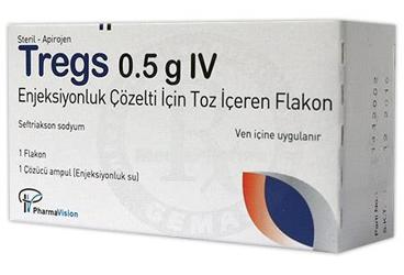 TREGS 0,5 G IV ENJEKSIYONLUK COZELTI ICIN TOZ ICEREN FLAKON