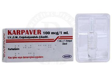 KARPAVER 100 MCG/1 ML I.V./I.M. ENJEKSİYONLUK ÇÖZELTİ (1 AMPUL)