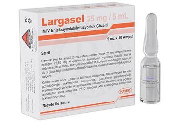 LARGASEL 25 MG/5 ML I.M./I.V. ENJEKSIYONLUK/INFUZYONLUK COZELTI (10 AMPUL)