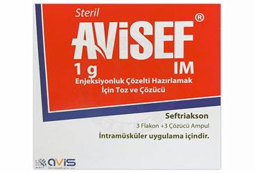 AVISEF 1 G IM ENJEKSIYONLUK COZELTI HAZIRLAMAK ICIN TOZ VE COZUCU