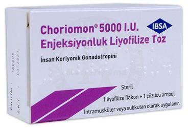 CHORIOMON 5000 IU IU ENJEKSIYONLUK LIYOFILIZE TOZ (1 FLAKON)