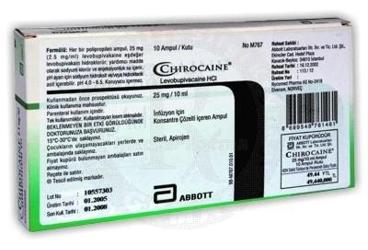 CHIROCAINE 25 MG/10 ML INF. ICIN KONS. COZELTI ICEREN 10ML X 10 AMPUL
