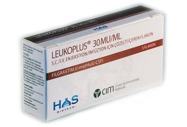 LEUKOPLUS 30 MIU/ML SC/IV ENJEKSIYON/INFUZYON ICIN COZ. ICEREN 5 FLAKON