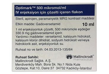 OPTIMARK 500 MIKROMOL/ML ENJ. ICIN COZ. ICEREN FLAKON 10 ML
